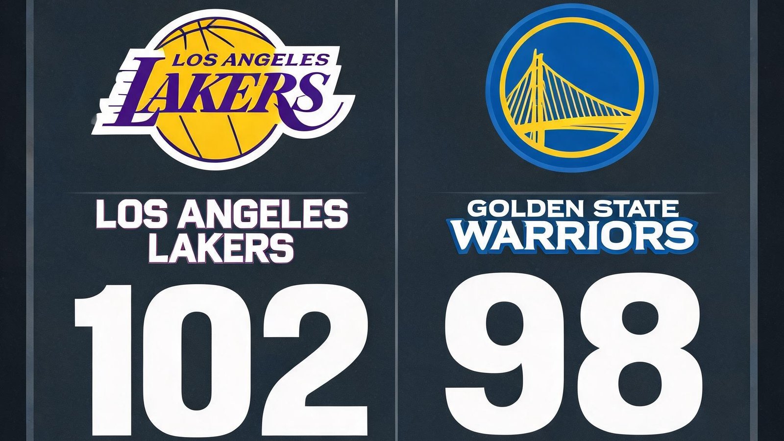 NBA洛杉矶湖人队对阵金州勇士队的比分直播画面