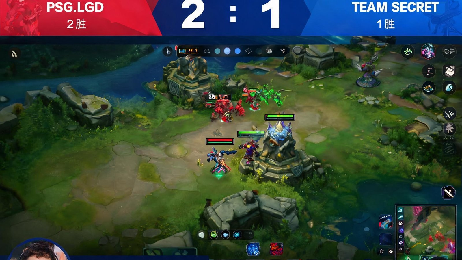DOTA2国际邀请赛预选赛直播画面